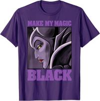 Hot Fashion Disney Villains Maleficent Make My Magic Black Portrait T-Shirt S-4XL Four Seasons Gift XXXXL violetinė