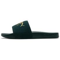 PUMA Leadcat Unisex šlepetės Žalia Auksinė Stilingos Patogios Laisvalaikio Totemas Odos Susiuvimas 398678-03 37 black