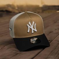 New Era 9forty A-Frame MLB New York Yankees Chaki / Kelly Green UV Trucker One size tamsi chaki spalva
