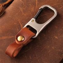 Genuine Leather Key Ring Bag Charms Keys Organizer Car Key Holder Leather Keychain Car Keychain Brown-Width 1cm