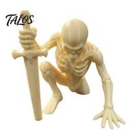 Mysterious Room Ornament 3D Printed Skeleton Figurine with Swords, Creative Desktop Ornament, Skull Statue Ornaments Swords for Home Office Halloween