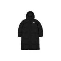 FILA Fleece Loose Fit Zipper Letter Print Large Logo Hooded Down Jacket Unisex Outerwear Black FS2DJF4104X-BLK M