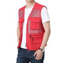 New Men's Vest Summer Multi Pocket Photography Fishing Vest Breathable Vest Work Jacket Top M