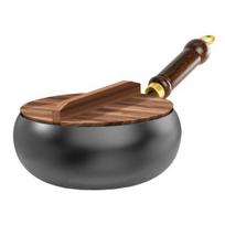 Traditional Wok Pot Hand-Forged Cast Iron Pot Big Belly Frying Pan for Stir-Fry Soup Unique Iron 24cm B