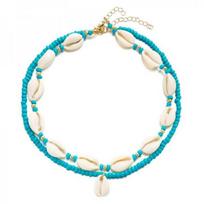 Double Layer Beach Seashell Choker Necklaces Bohemian Natural Shell Short Collar For Women Rope Chain Choker Accessories