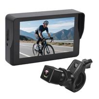 Dviračio veidrodėlis ant vairo, 1080P dviračio galinio vaizdo kamera su 5 colių monitoriumi, naktinis matymas, 110 laipsnių platus kampas, 360 Large square rearview camera gray
