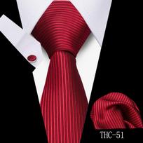 Men's Professional 3-Piece Suit Accessories Set: Tie, Pocket Square, & Shirt Essentials.