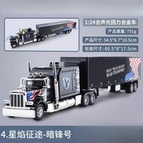 1:24 389 Truck Tractor Trailer Alloy Metal Diecast Model Car Home Decoration And Collectibles Hobby Display Gift