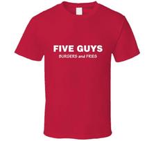 Five Guys Burgers And Fries Marškinėliai Juokingi Greito Maisto Darbuotojo Helovino Kostiumas T-Shirt Unisex T-Shirt L