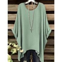 Women's Fashion Large Size T-Shirt Honeycomb Print Pattern Women's No Accessories Accessories Not Included 1XL