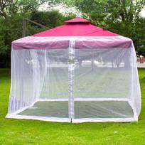 Patio Umbrella Net 300x300x230cm Square Outdoor Umbrella Screen for Porch Garden Lawn White