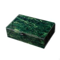 Velvet Lined Keepsake Box Green Marble with Hinged Lid Compact Mirrored Jewelry Organizer for