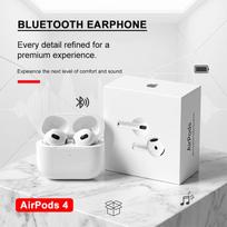 Universal Wireless In-ear Earbuds AirPods 4 Active Noise Reduction Premium Audio Quality Stable Connection Compatible iPhone Samsung Xiaomi balta
