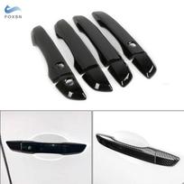 For Honda Civic 10th 2016 2017 2018   LHD Carbon Fiber Grain / Glossy Black Exterior Door Handle Pull Cover Trim A Carbon Texture