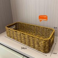 Rankomis austas dirbtinio rotango vyno krepšys su dangčiu Rustic Farmhouse Sandėliavimo dėžė namams, viešbučiui, virtuvei, baro dekorui, vyno dovanų krepšys geltona