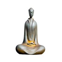 Japoniškas geležinis Zazen Buda, ketaus vienuolio figūrėlė, minimalistinės Budos statulėlės namų dekorui, mini meditacijos stalo dekoras as the picture