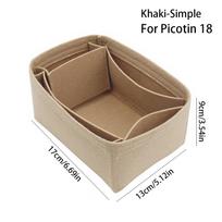 Felt Handbag Insert Bag Large Capacity Bag Support Internal Bag Multi-Pocket Storage Organization for Picotin Lock 18/22/26