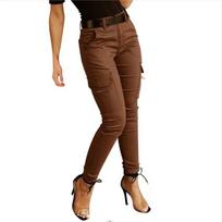Spring  Women Joggers Pantalon Streetwear Pants  Solid Slim Cargo Pants Trousers Fashion Pockets Clothes M