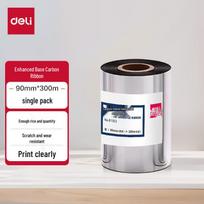 Deli 81503 90mm x 300m Thermal Transfer Printer Ribbon, 6 Rolls juoda spalva
