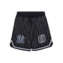 New Era SS24 MLB New York Yankees Embroidered NY Striped Casual Short Basketball Shorts Unisex shorts Black 13788447 M