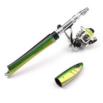 Pen Fishing Pole 55.1 Inch Mini Pocket Fishing Rod Travel Fishing Rod Set Telescopic Fishing Rod Spinning Reel Combo Kit 1.4 meters#1