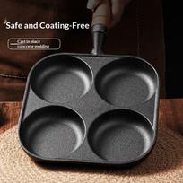 1Pcs Multi Burner Design Cast Iron Non Stick Omelette Pan Pancake And Burger Cooker Suitable For Gas And Electric Stoves one size