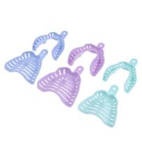 6 vnt Spalvingi dantų atspaudų padėklai, plastikinės medžiagos, dantų laikiklis 6pcs