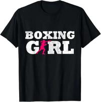 Boxing Girl Player Silhouette Sport Gift T-Shirt Unisex Style Shirts for Women Men Clothing Hip Hop Graphic Custom Printed Shirt S