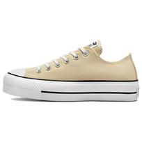 Converse Chuck Taylor All Star Lift Platform Canvas Daily Comfort Low-top Canvas Shoes for Women Yellow and White 36 beige