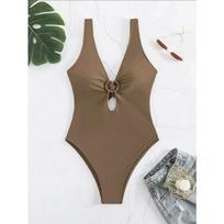 Twisted Hollow Out Bikini Micro Monokini Rings Sexy Deep-V Swimsuit Women Swimwear One-piece Beach Bathing Suit Vacation Outfits S kava