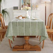 Sage Green Tablecloth Embroidery Rectangle Wedding Decoration For Kitchen Party Wedding Outdoor Farmhouse Soft Table Cover 90x90cm