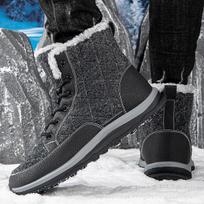 Fleece warm and windproof snow boots waterproof winter new long tube thick-soled fleece casual shoes 39