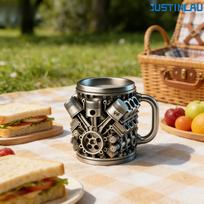 JUSTINLAU 240/350ML 304 Stainless Steel Resin  Coffee Cup Hot Water Mug Tea Cup for Outdoors Eco-Friendly  in Stock Beer Mug Trumpet