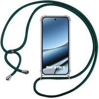 Case for Google Pixel 10 Pro XL, Reinforced Corners Anti-Scratch Transparent with Night Green Lanyard