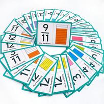 35PCS Fraction Cards 1 12 Fraction Learning Math Teaching Aid Paper Flash Card Thinking Cognition Training Children Learning Playthings blue