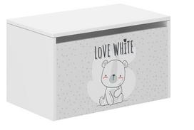 WHITE TEDDY BEAR TOY BOX