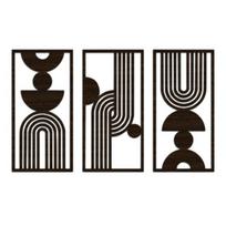 Large Boho Wooden Wall Art Modern Hollow Panel Bohemian Wall Decor Minimalist Geometric Abstract Artwork for Dining Room Living Room Bedroom