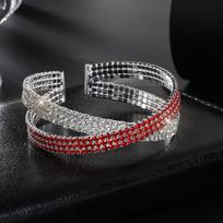 Multi-Layer Jewelry, Elastic Open Rhinestone Bracelet, Wrapped Bracelet, Women'S Bracelet.