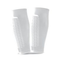 Ski Shin Guards Pads Socks Gel for Skiing Calf Compression Sleeve with Honeycomb Pads Breathable Elastic Anti-Collision White S