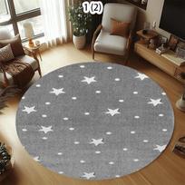 Kosmoso planetų rašto apvalus kilimas Miegamojo kilimėlis Kompiuterio kėdės sukamoji grindų danga Svetainės animacinis vaikų kambario kilimėlis Diameter 80cm