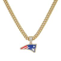 NFL JAV Futbolo Komandų Pakabukai Cirkonio Blizgantys Hip-hop NFL Komandų LOGOTIPAI Kubietiško Grandinėlės Karoliai 20inches(50.80cm)&FASHION beige