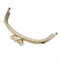 Heart Bag for Sewing-in Closure Handle with Ball - Bronze, 12.5x7cm