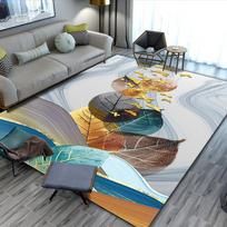 Europe Style Plume Leaf Butterfly Carpet Living Room Sofa Bedroom Bedside Study Entrance Door Rug Non-slip Luxury Home Decor Mat 50x80cm