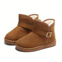 [Girls Winter Boots] Winter Round Toe Solid Fabric Girls Boots, 14 and Under Years Old 23