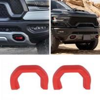 Raudonos priekinio buferio vilkimo kabliukai Priekabos jungties dangtelio apdaila 19+ Dodge Ram 1500 TRX