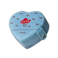 Heart Design Jewelry Organizers Denims Multi Compartment Storage Box For Earrings Necklaces Rings Travel Essential 1