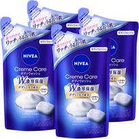 Nivea Cream Care Kūno Europos Baltas Muilas 360ml x 4 Dvigubai Turtingas Drėkinamasis Prausiklis, Kvapas, Papildymas, Pakuotė,