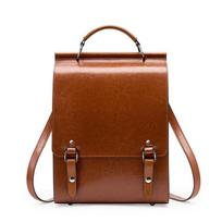 Women Genuine Leather Backpacks Retro School Bag For Teenage Girls Cowhide England Style Student Backpack Laptop Rucksacks Quality