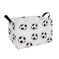 Foldable Laundry Basket Large Capacity Collapsible Clothes Basket with Handles Football Print Storage Basket for Laundry Kids Toys Nursery Bedroom