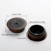 50/60MM Stalo Laido Grometas Laido Skylės Dangtelis Linijos Išvesties Anga Sriegimo Dėžutės Dangtelis Kabelių Pravedimo Dėžutė Biuro Stalo Kabelių Organizatorius 50mm ruda